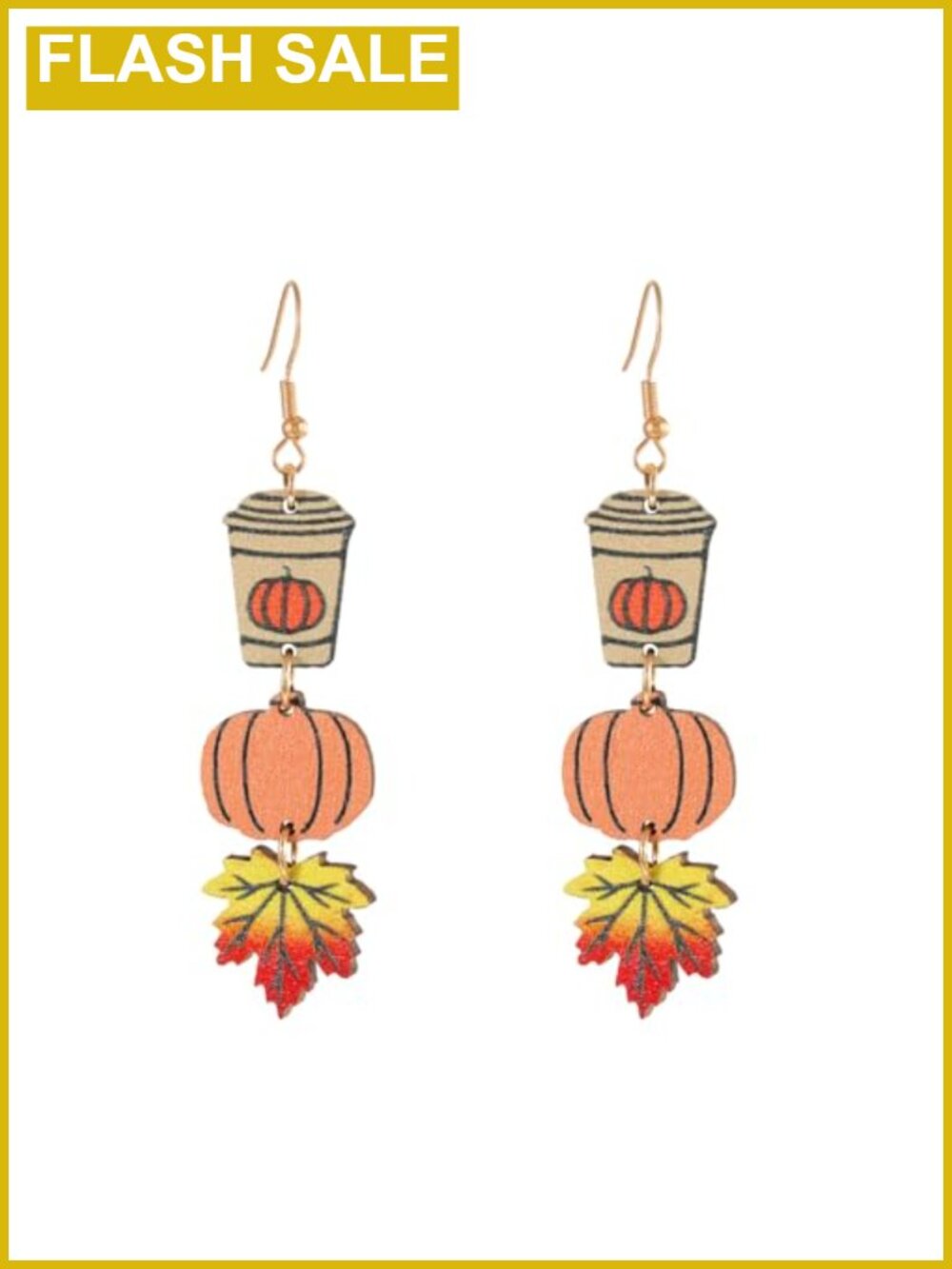 Handmade Wood Thanksgiving Dangle Earrings Women Girls Fall Autumn